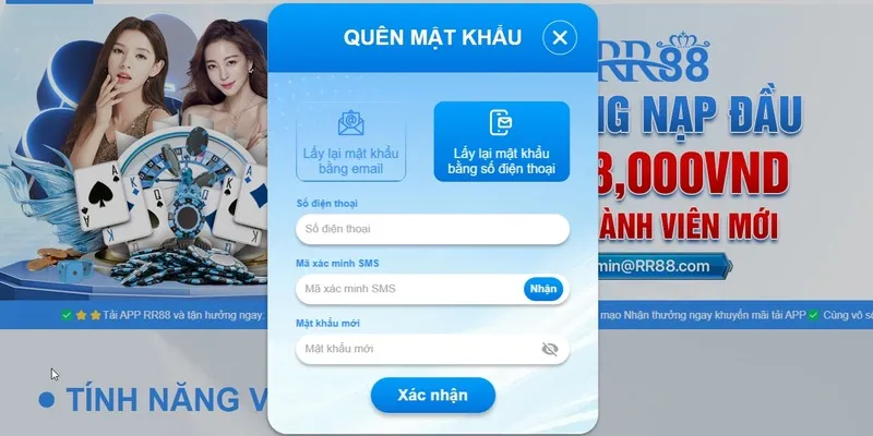 Lấy lấy lại khi bạn quên mật khẩu